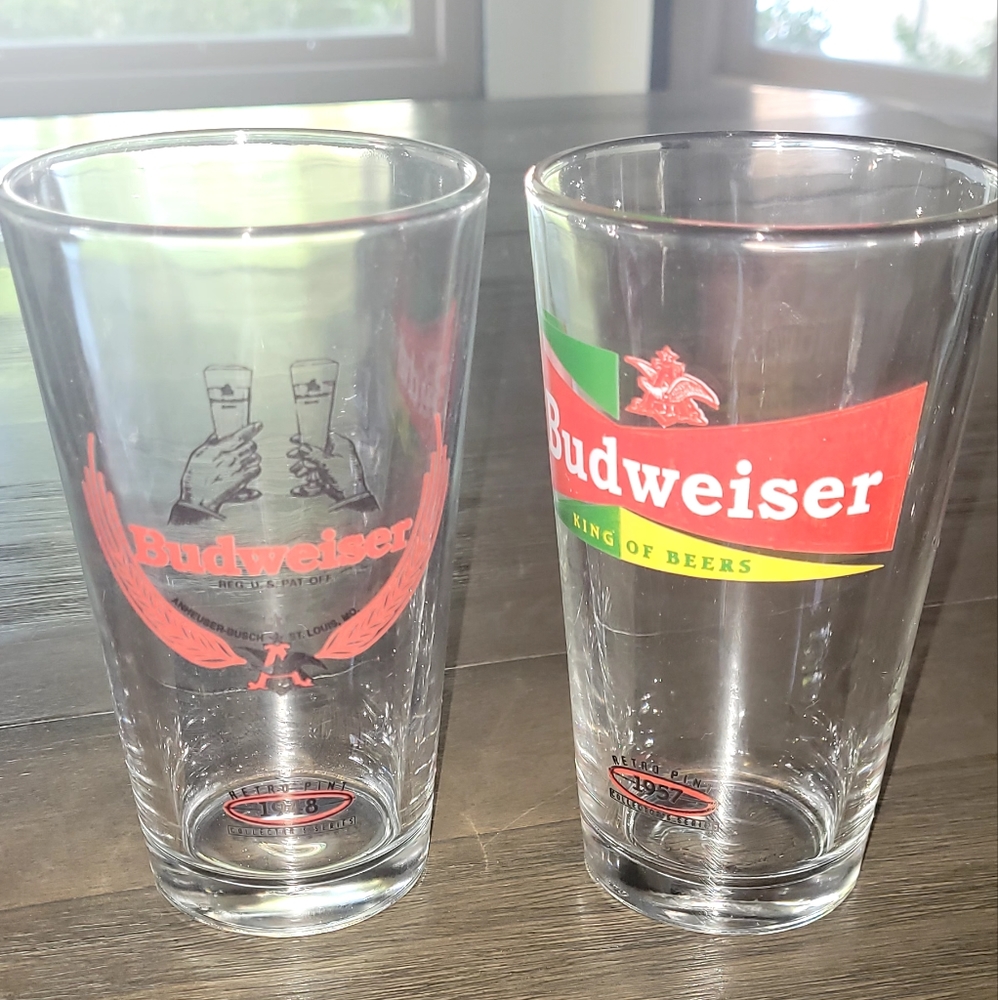 Budweiser Beer Glass Retro Vintage Look 1940s - 1950s